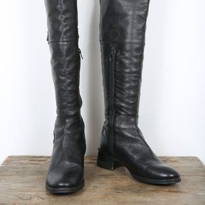 Tall Black Leather Italian Boots